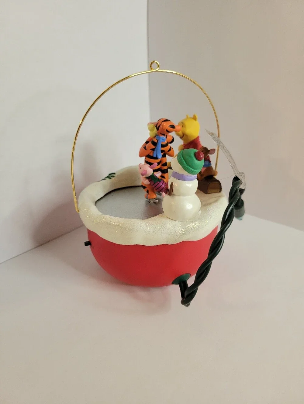 Winnie the Pooh & Friends Ice Skating In Snow Accented Holiday Ornament